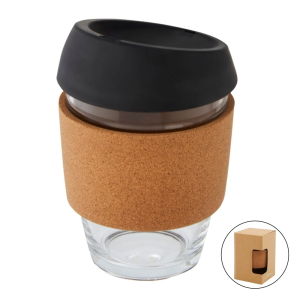 Склянка скляна 'Lidan' 360 мл з силіконовою кришкою