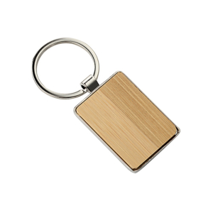 Брелок металл + бамбук